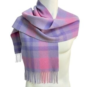 lochcarron Of Scotland...Pink and Purple Checkered Scarf